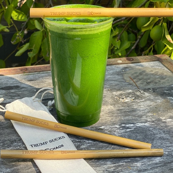 SALE SALE SALE TRUMP SUCKS 2 BAMBOO DRINKING STRAW SETS - Picture 2 of 5